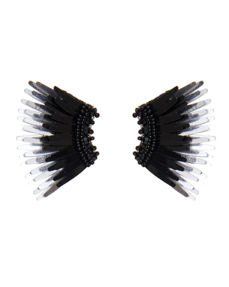 Front of a size one-size-fits-all Mini Madeline Earring Black Silver in Black Silver by Mignonne Gavigan. | dia_product_style_image_id:312207